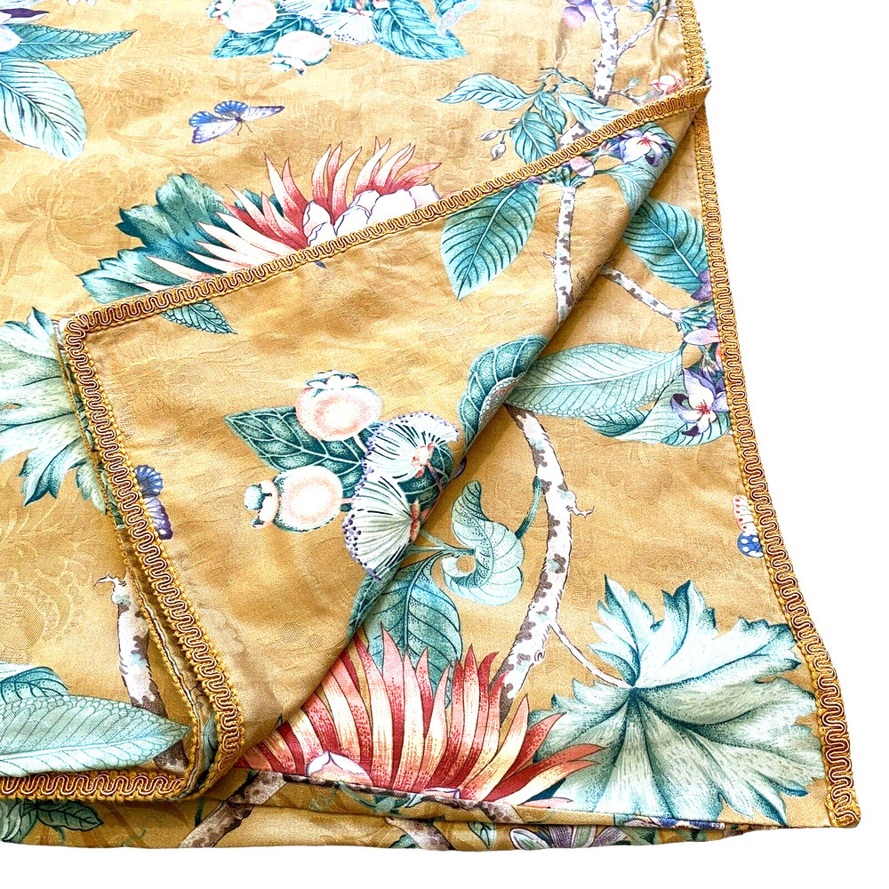 Custom Made Duvet Cover Vintage Designer Botanical Fabric 96x98 Floral/Monkeys2 - Picture 4 of 12